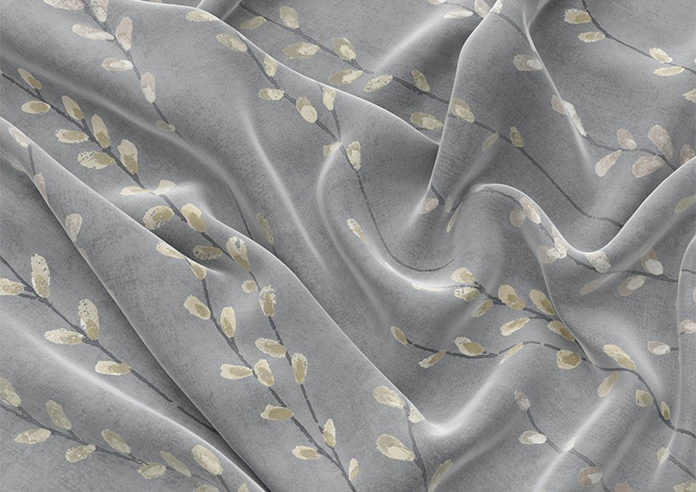 Willow Field, Stone Grey - Motorised Roman Blind - Image 4
